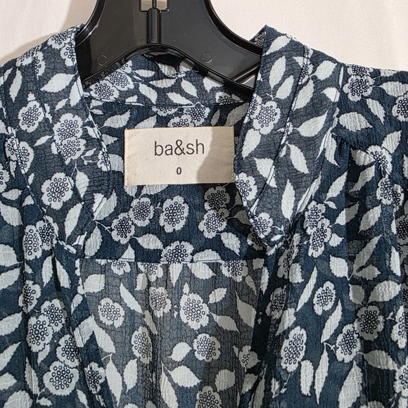 ba&sh Bleupaon V neck Floral Long Sleeve Midi Dress - Picture 13 of 14